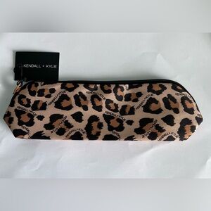 Kendall & Kylie animal print cosmetic case brush case zippered. NWT 3 for $20
